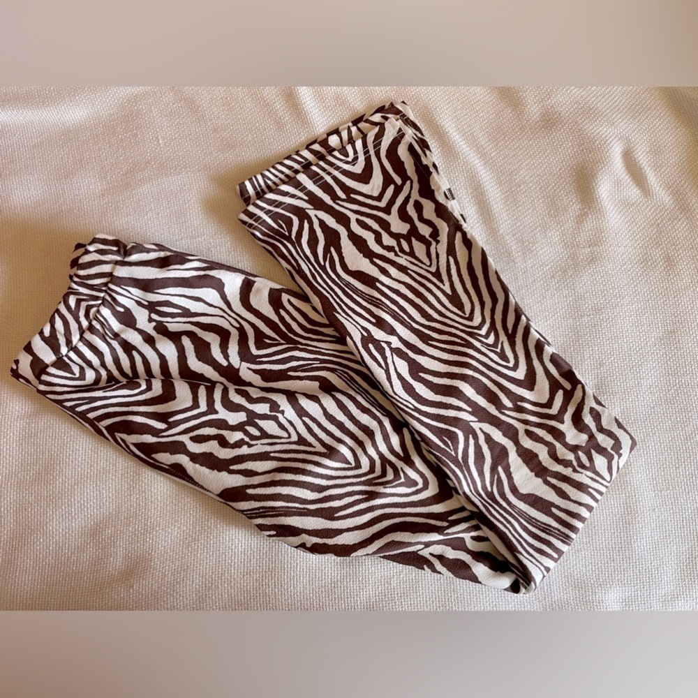 Shein zebra print wide leg pants